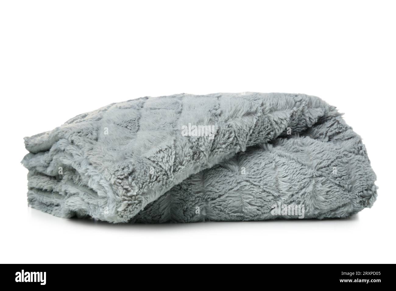 Soft woolen blanket on white background Stock Photo Alamy