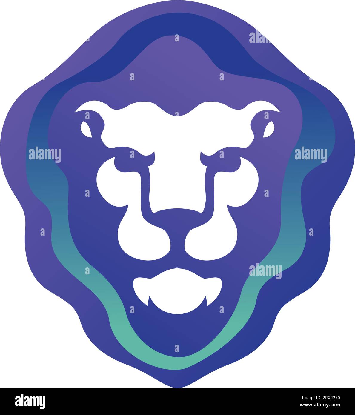Lion Head with Aurora Colored Mane Stock Vector