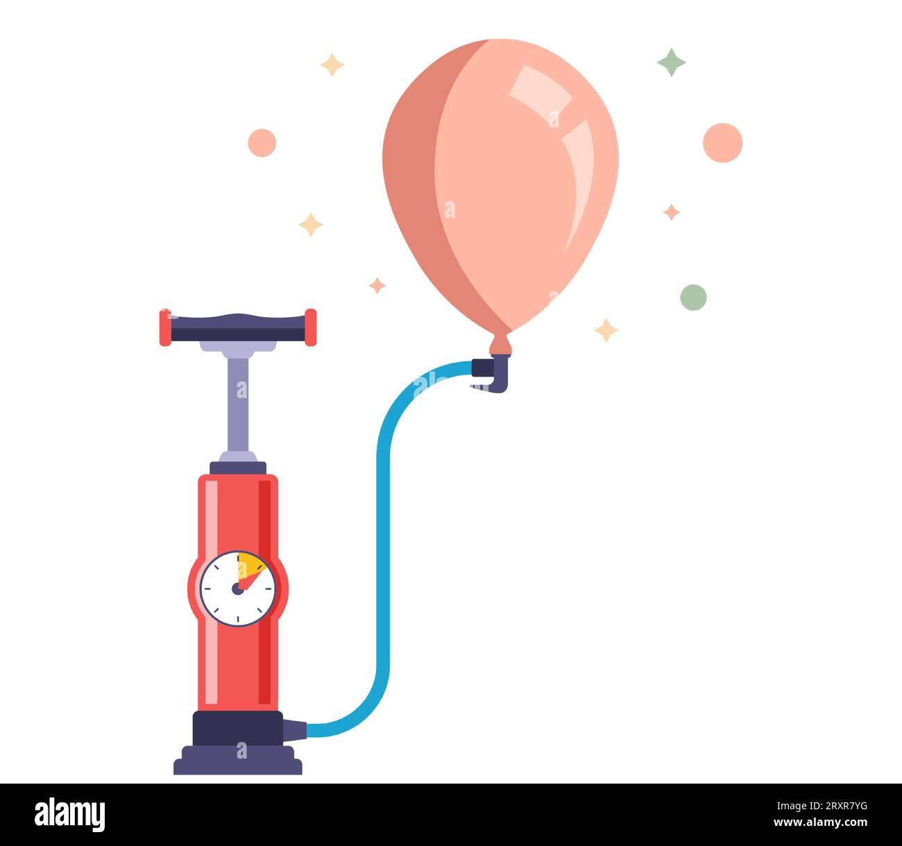 inflate a balloon using a pump. flat vector illustration Stock Vector Image & Art Alamy
