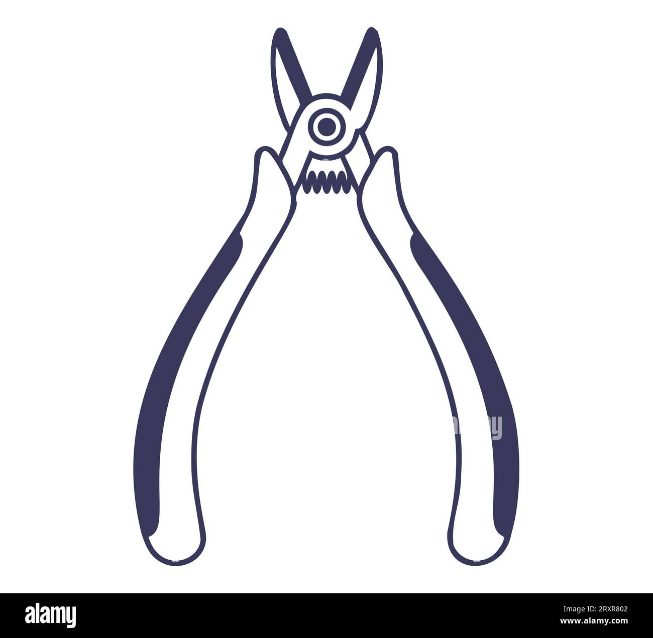 wire cutter tool icon for cutting wires. flat vector illustration Stock