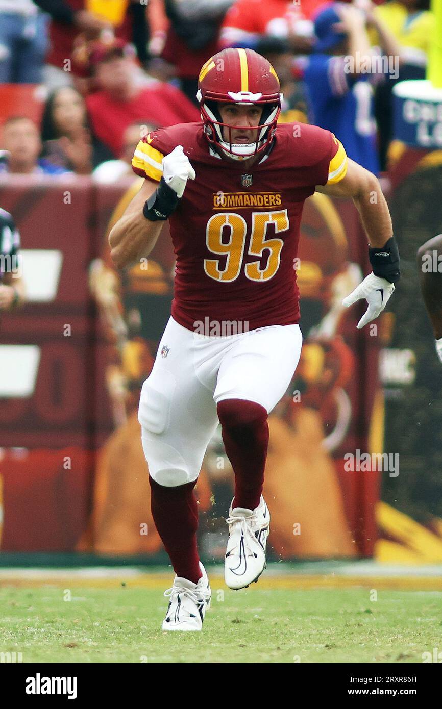 Washington Commanders defensive end Casey Toohill 95 runs during