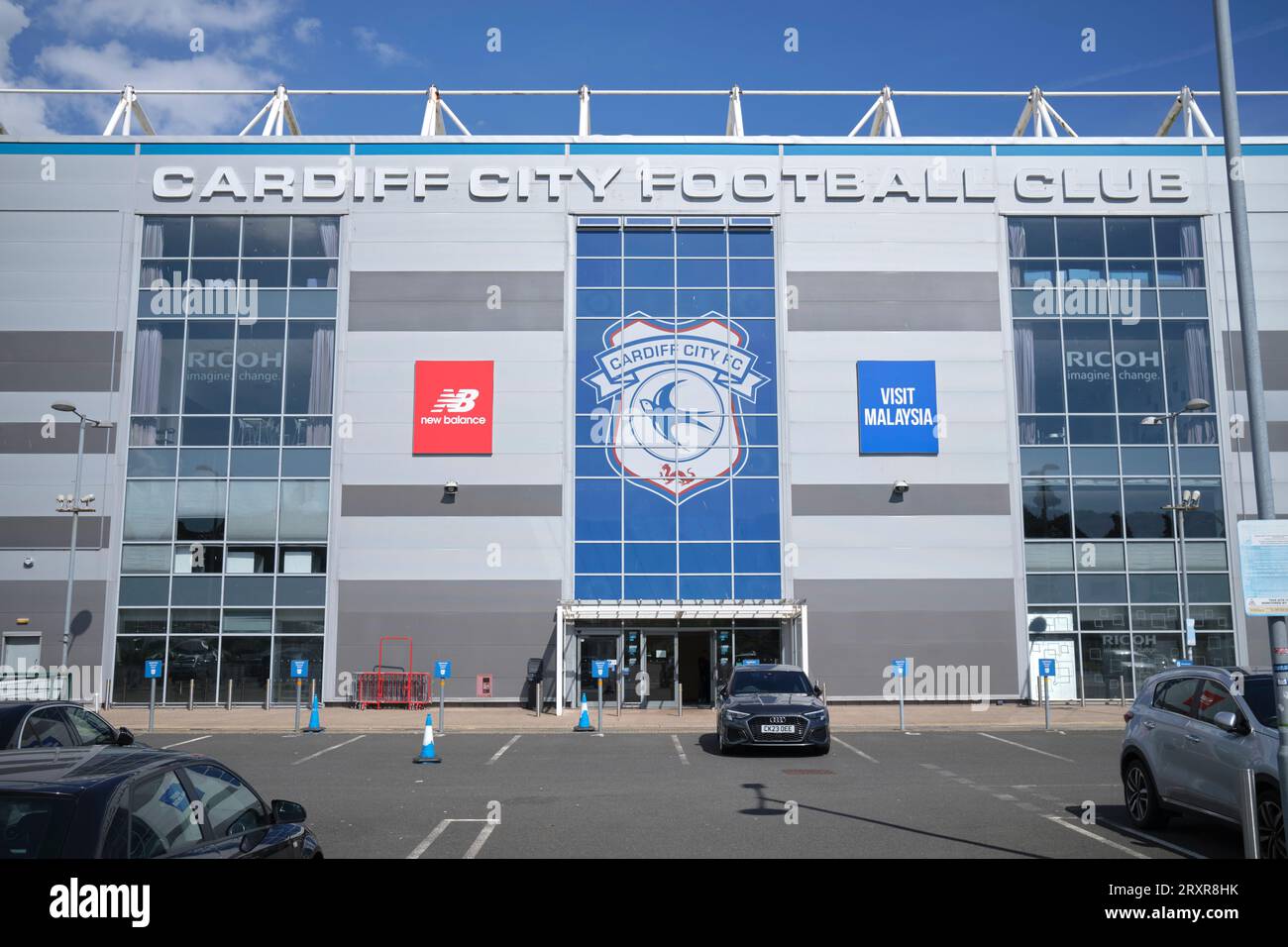 Cardiff City Football Club Stadium, Leckwith, Cardiiff, South Wales.Close  up of main entrance Stock Photo - Alamy