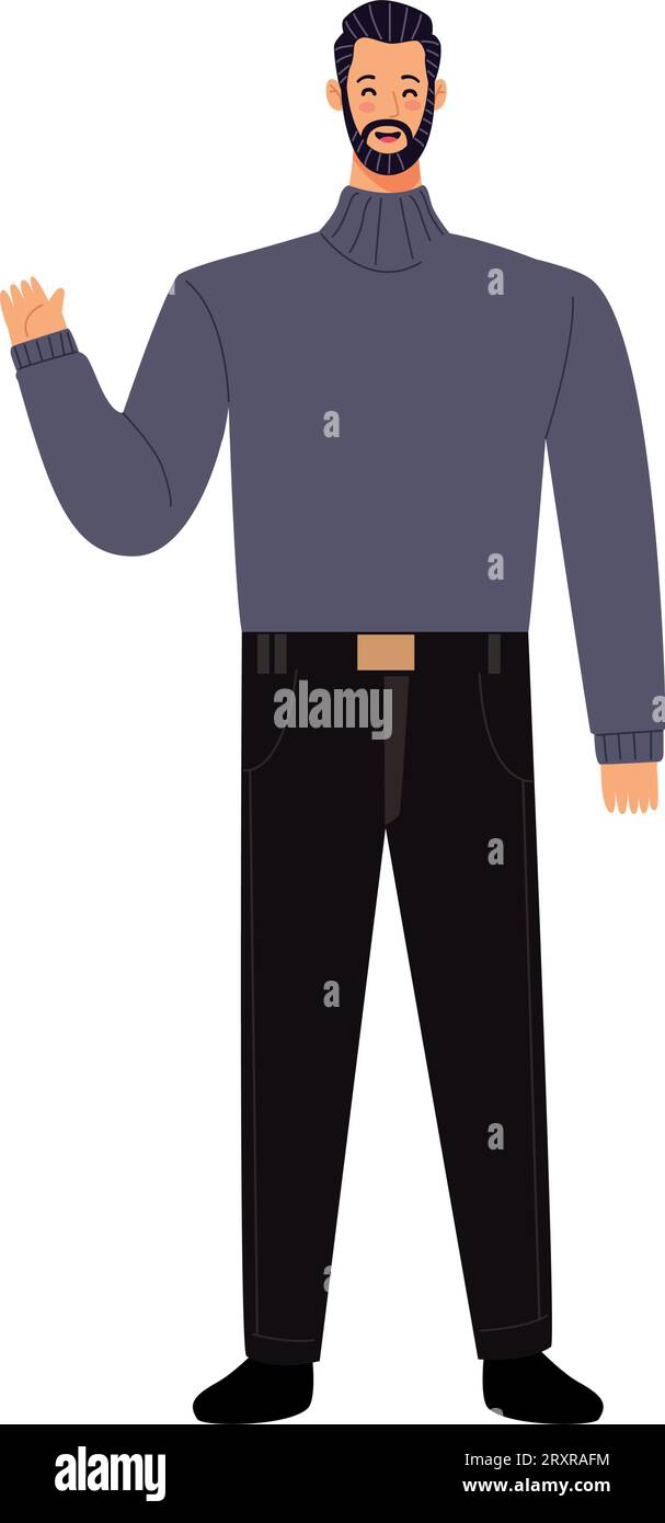 bearded adult man standing Stock Vector Image & Art - Alamy