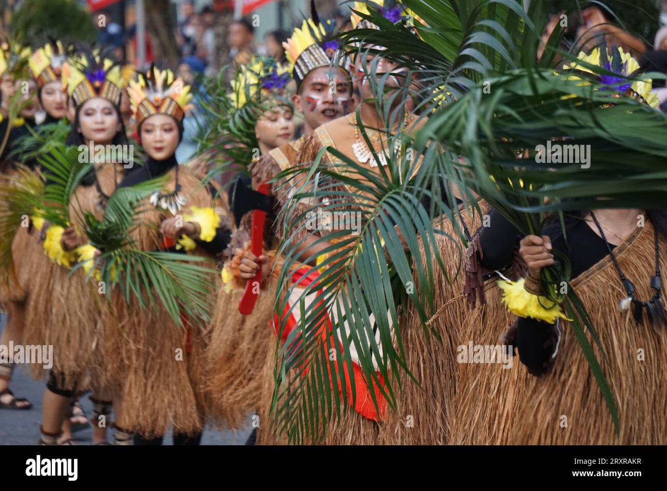 Pangkur sagu dance from papua at BEN Carnival. This dance depicts the ...