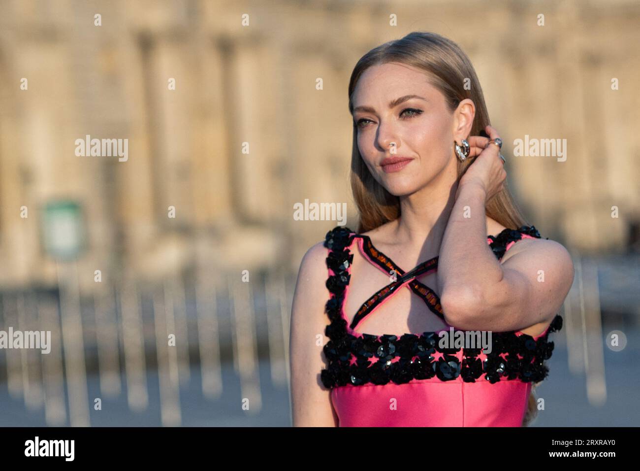 Amanda Seyfried attending the Lancome X Louvre Photocall as part of