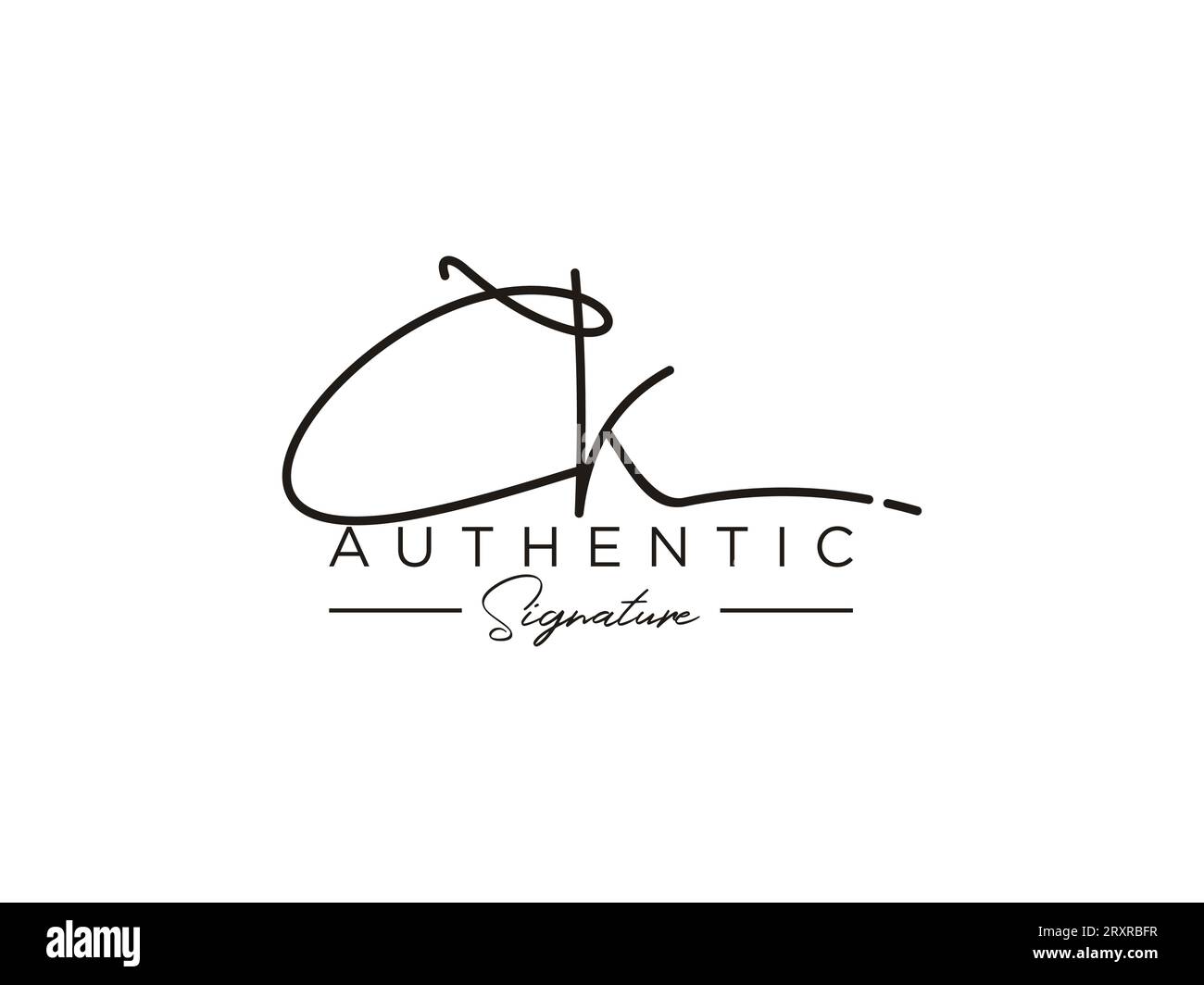 CK Signature Logo Template Vector. Stock Vector