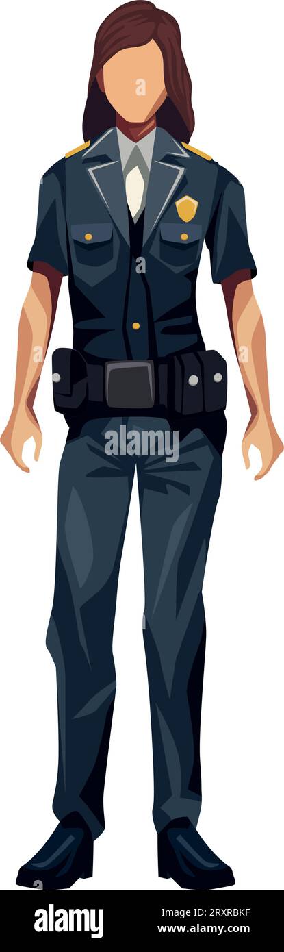police standing woman front view Stock Vector Image & Art - Alamy