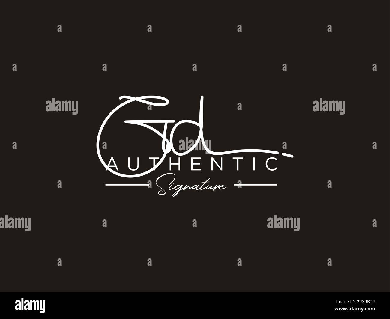 GD Signature Logo Template Vector. Stock Vector