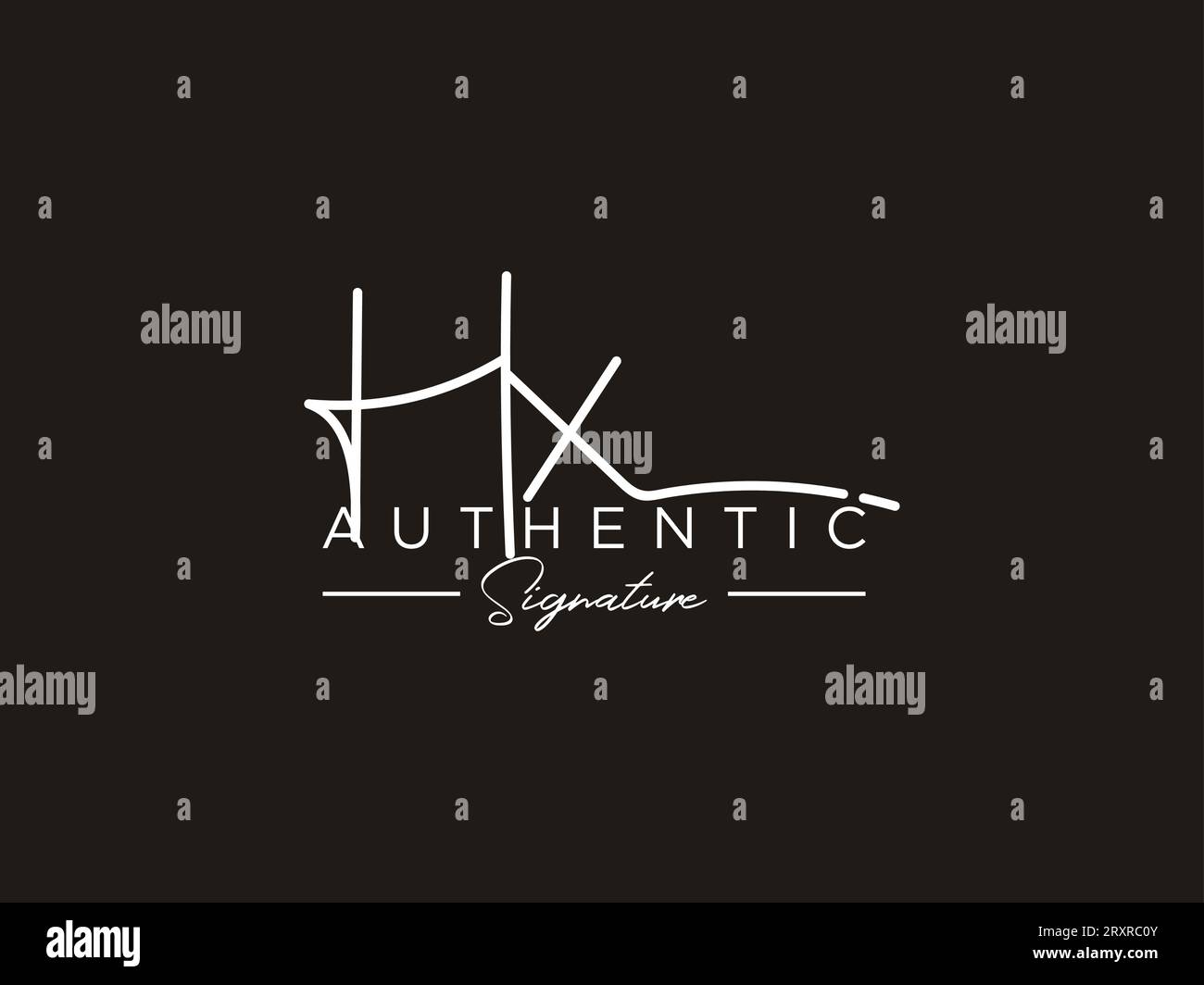 HX Signature Logo Template Vector. Stock Vector