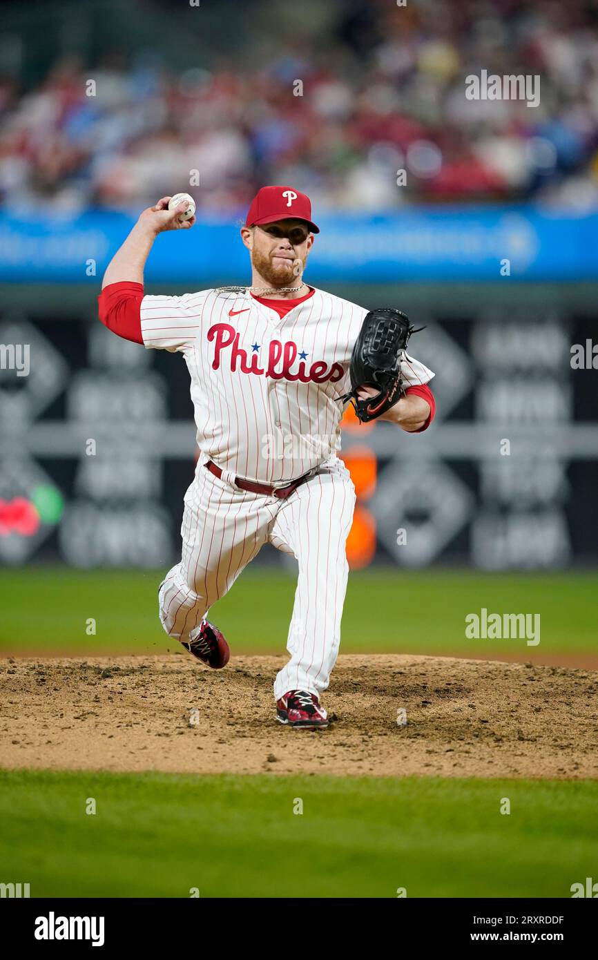 Philadelphia Phillies' Craig Kimbrel plays during the first baseball game  in a doubleheader, Saturday, July 15, 2023, in Philadelphia. (AP Photo/Matt  Slocum Stock Photo - Alamy