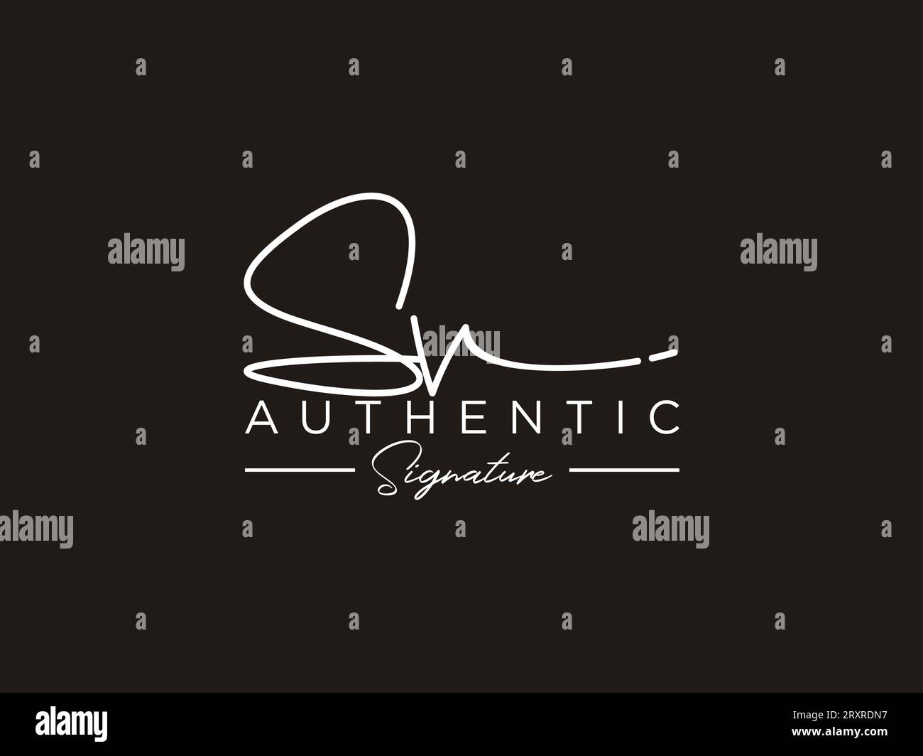 SV Signature Logo Template Vector. Stock Vector