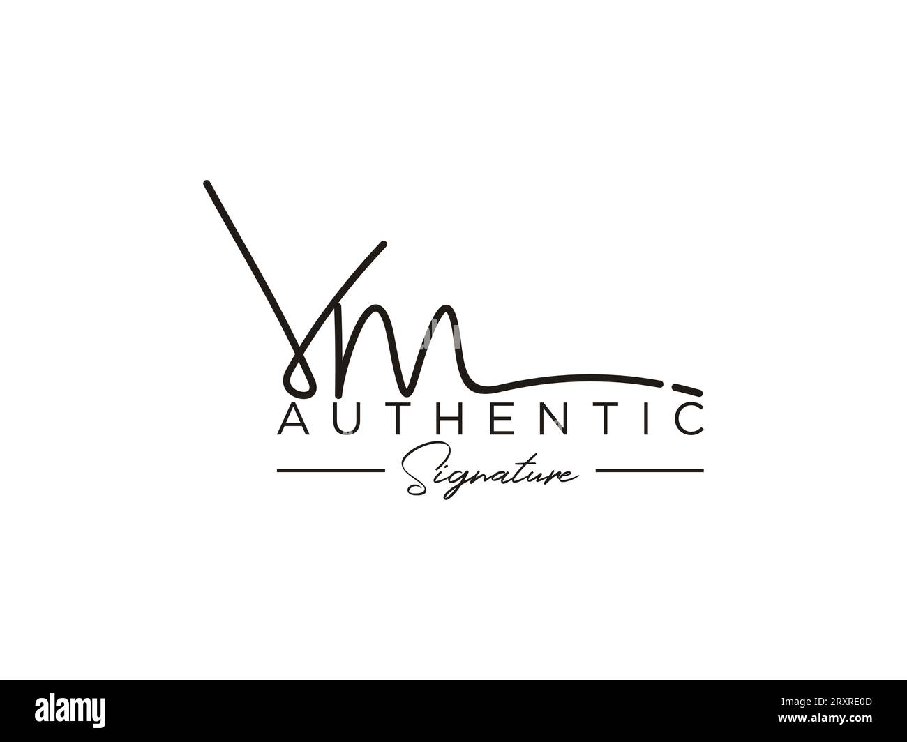 VM Signature Logo Template Vector. Stock Vector