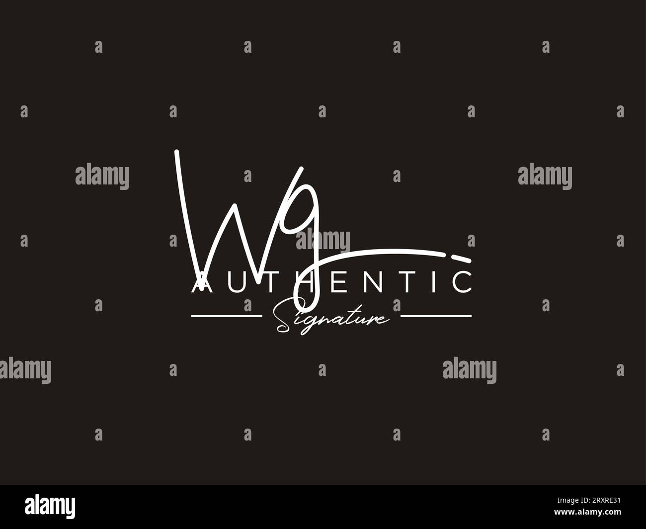 WG Signature Logo Template Vector. Stock Vector