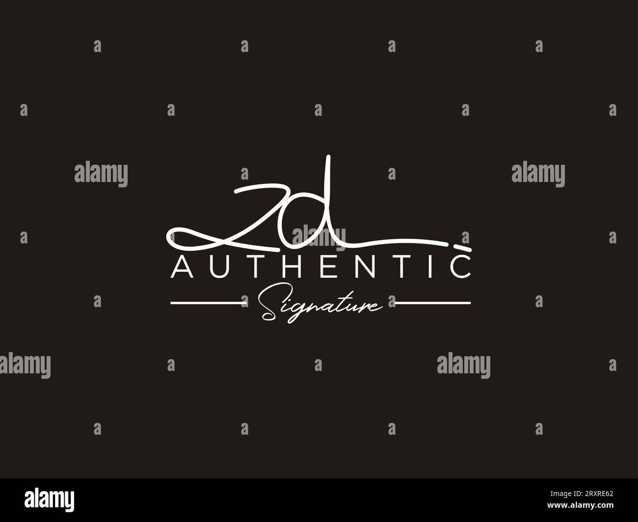 ZD Signature Logo Template Vector. Stock Vector