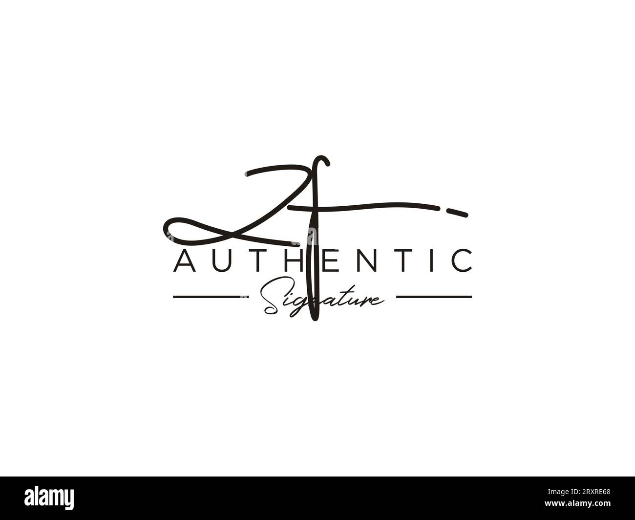 ZF Signature Logo Template Vector. Stock Vector