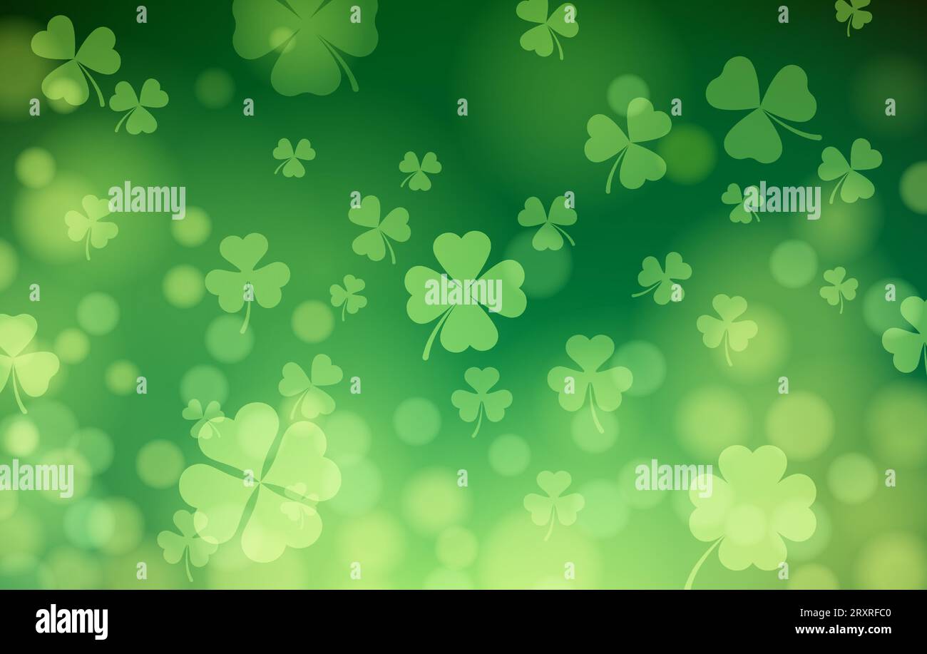 Bokeh background with falling clover leaves Stock Vector Image & Art ...