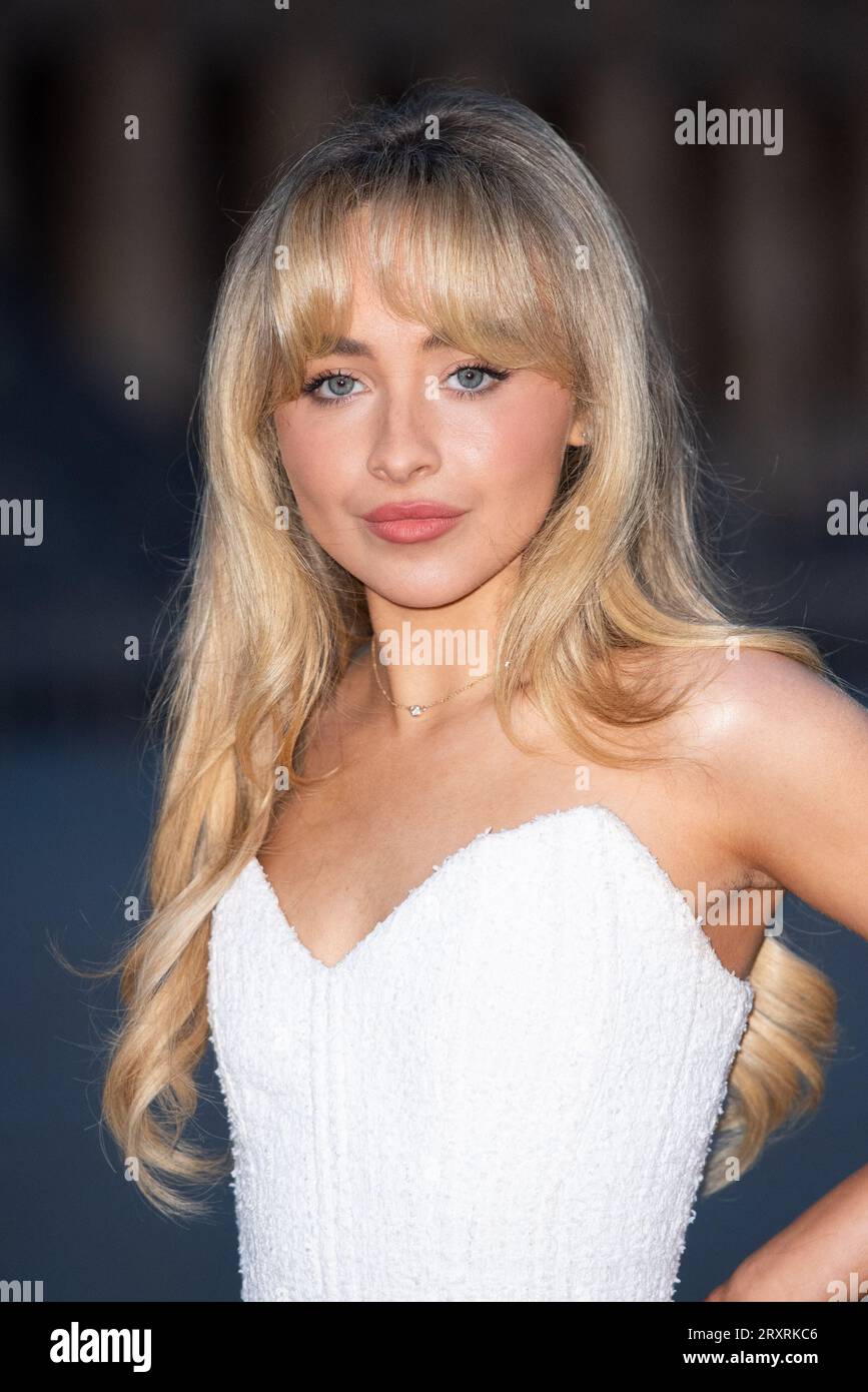 Paris, France. 26th Sep, 2023. Sabrina Carpenter attending the Lancome X Louvre Photocall as part of Paris Fashion Week in Paris, France on September 26, 2023. Photo by Aurore Marechal/ABACAPRESS.COM Credit: Abaca Press/Alamy Live News Stock Photo