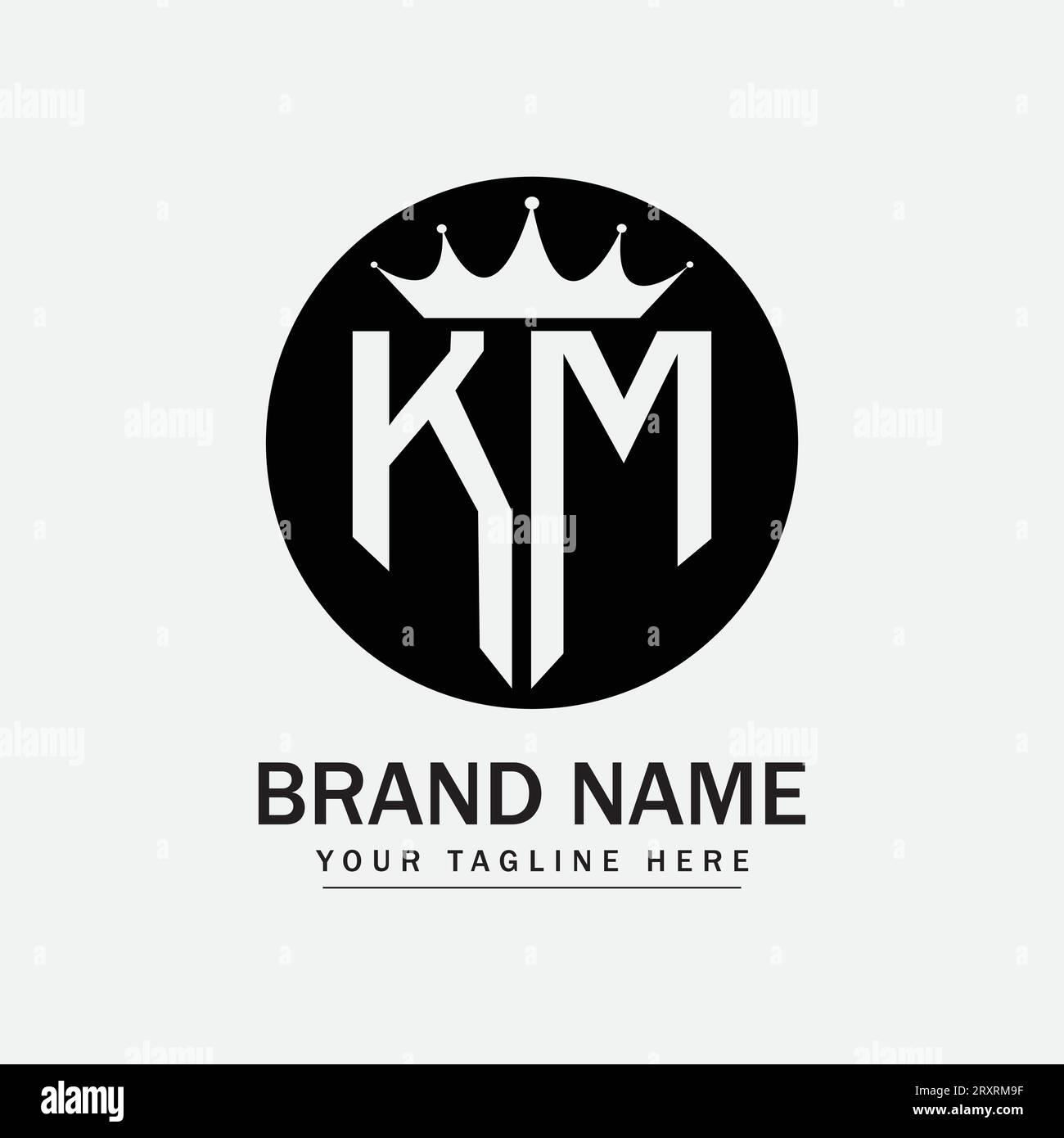 KM logo with vectorize format. company, name, brand Stock Vector