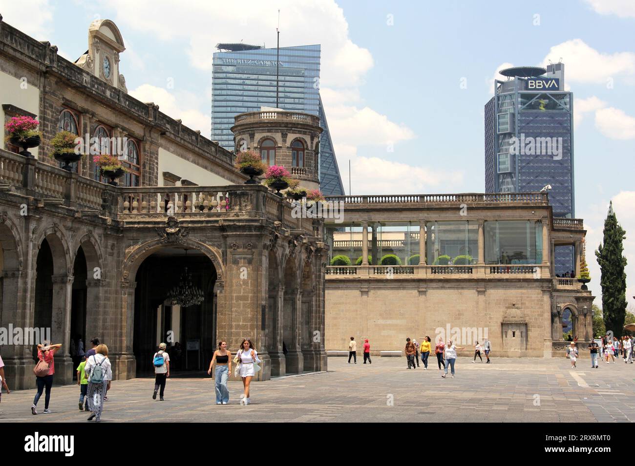 Mexico City, Mexico - August 9, 2023: The National History Museum in Chapultepec Castle has been a military college, imperial residence Stock Photo