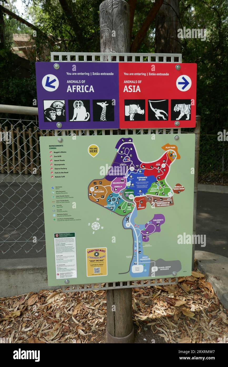 Los Angeles, California, USA 20th September 2023 Zoo Map at LA Zoo on September 20, 2023 in Los