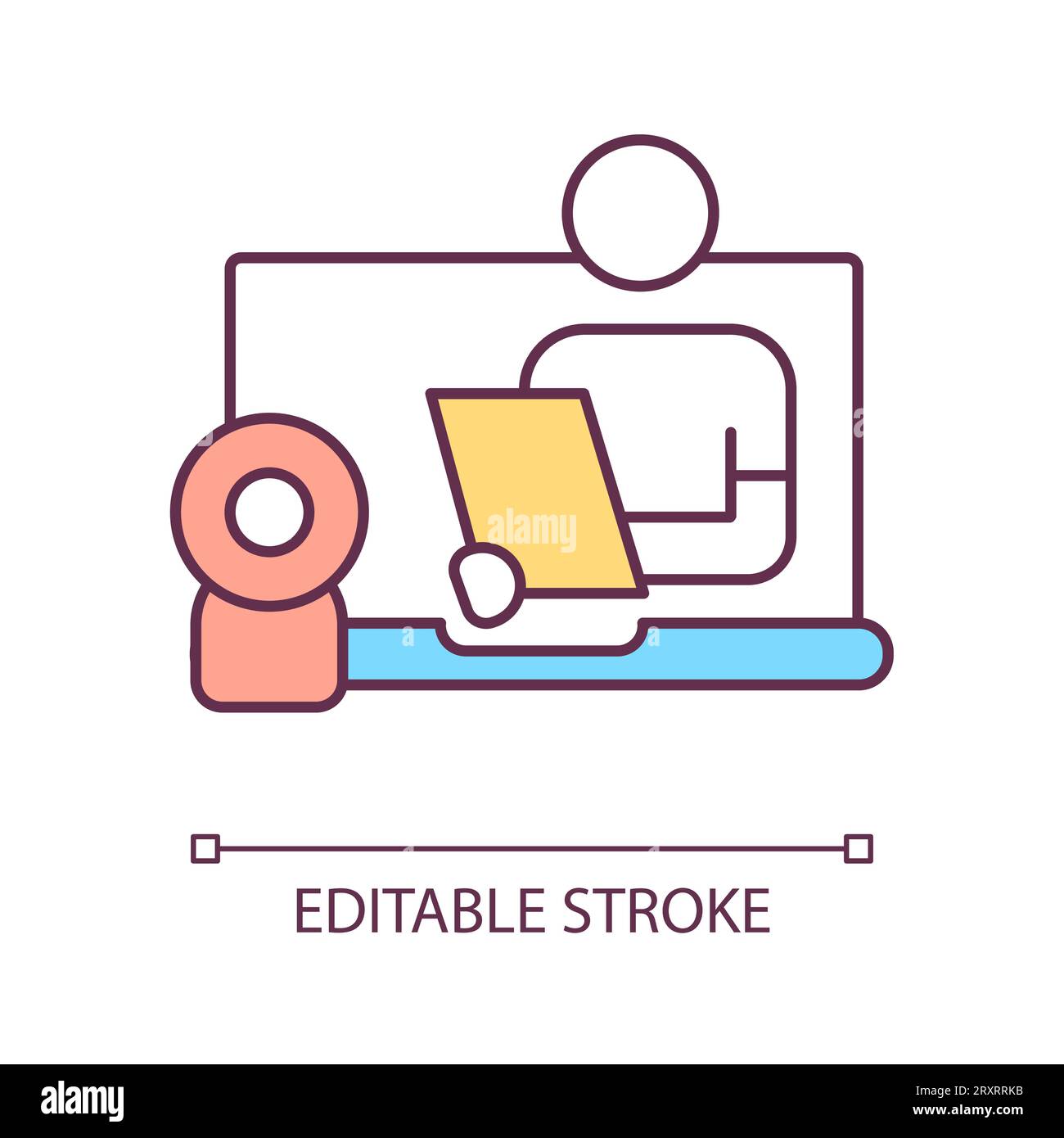 2D thin linear colorful keep counseling costs low icon Stock Vector
