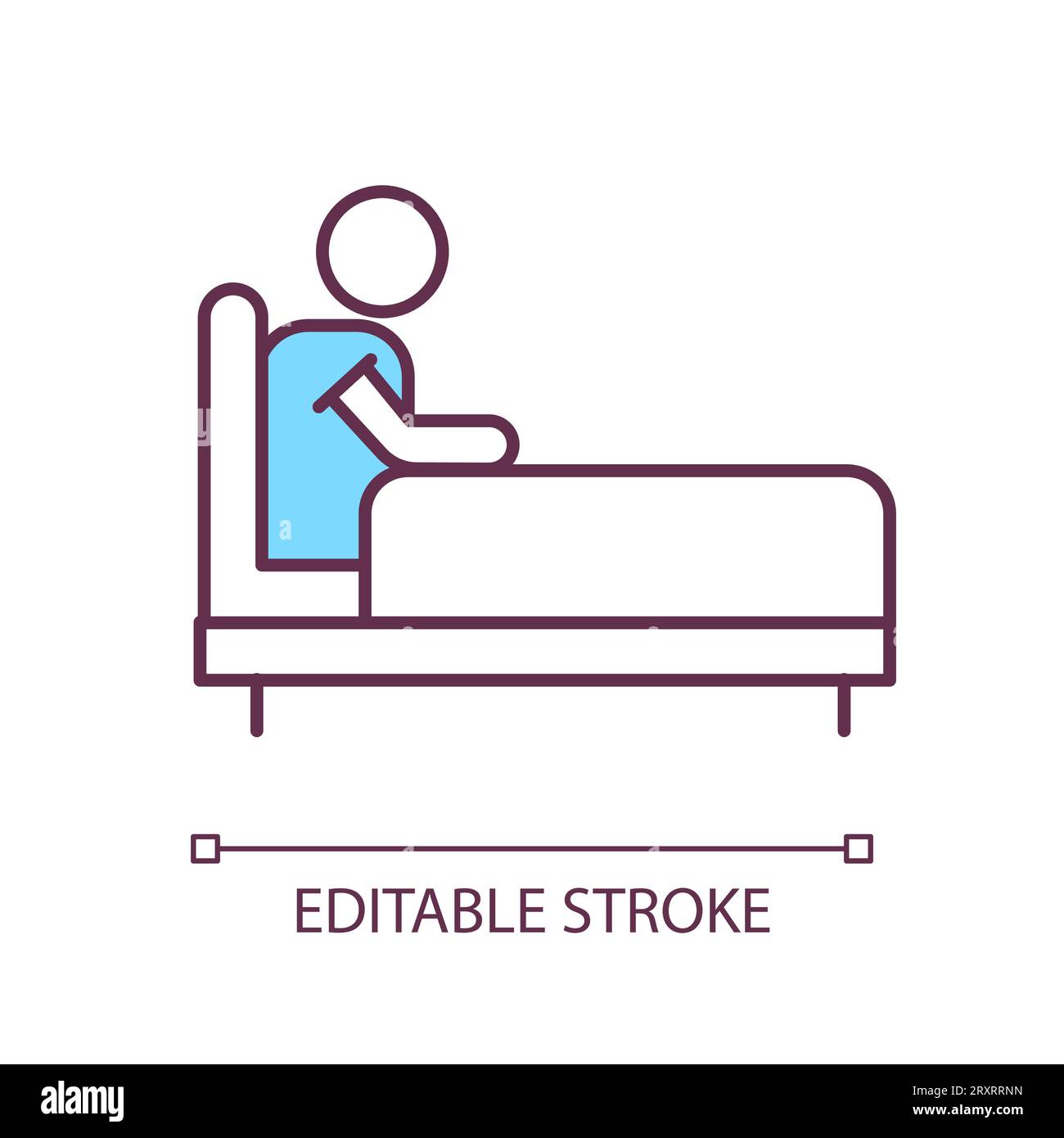 2D thin linear colorful be unable to leave home icon Stock Vector