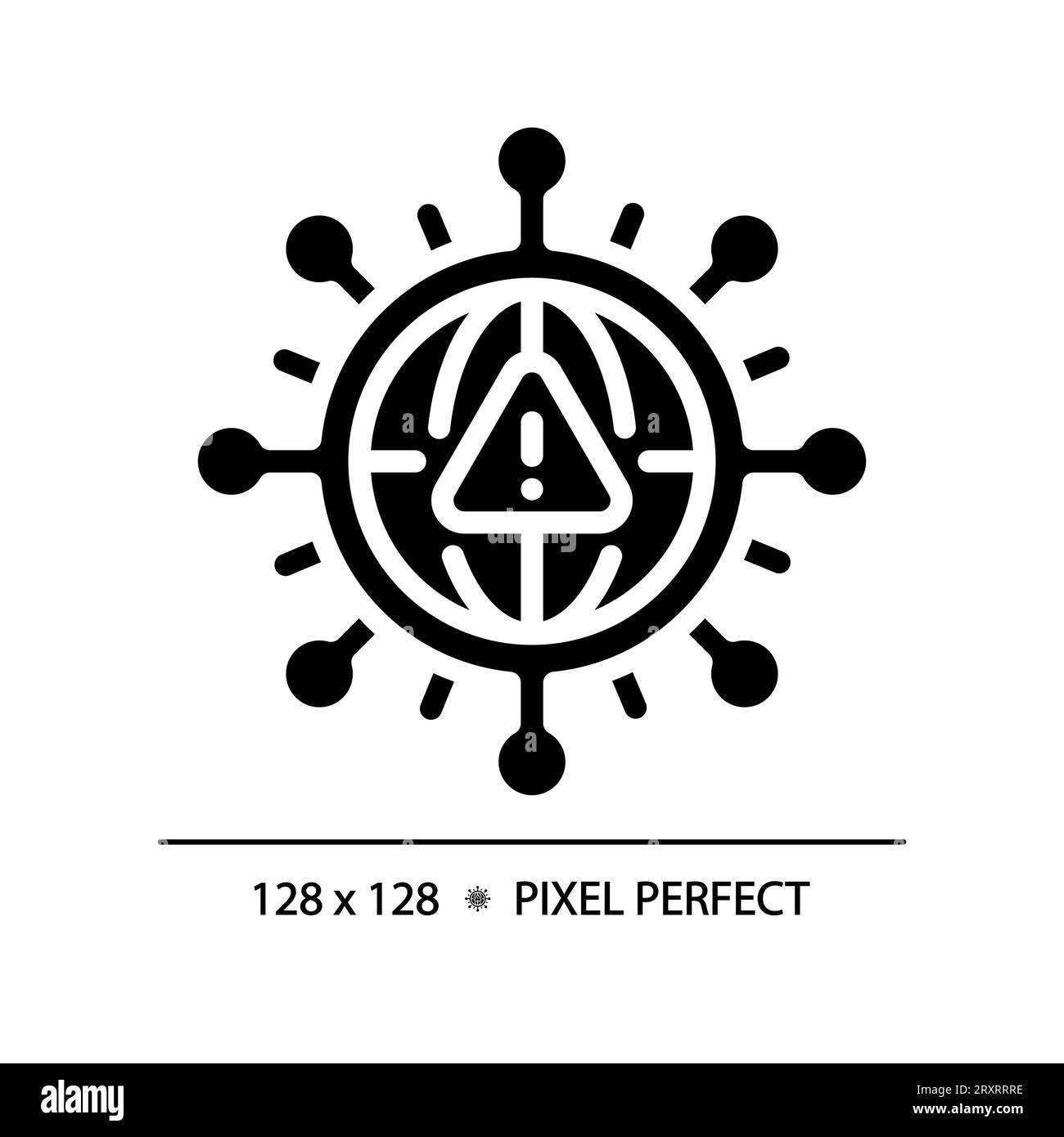 2D glyph style black bacteria simple icon Stock Vector