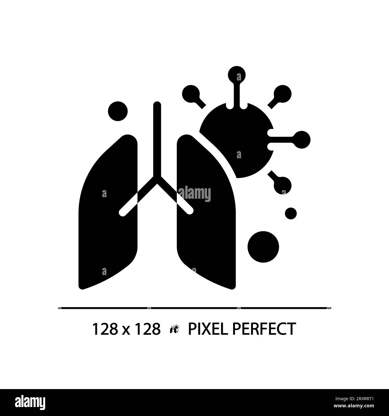 2D glyph style black lung with virus simple icon Stock Vector Image ...