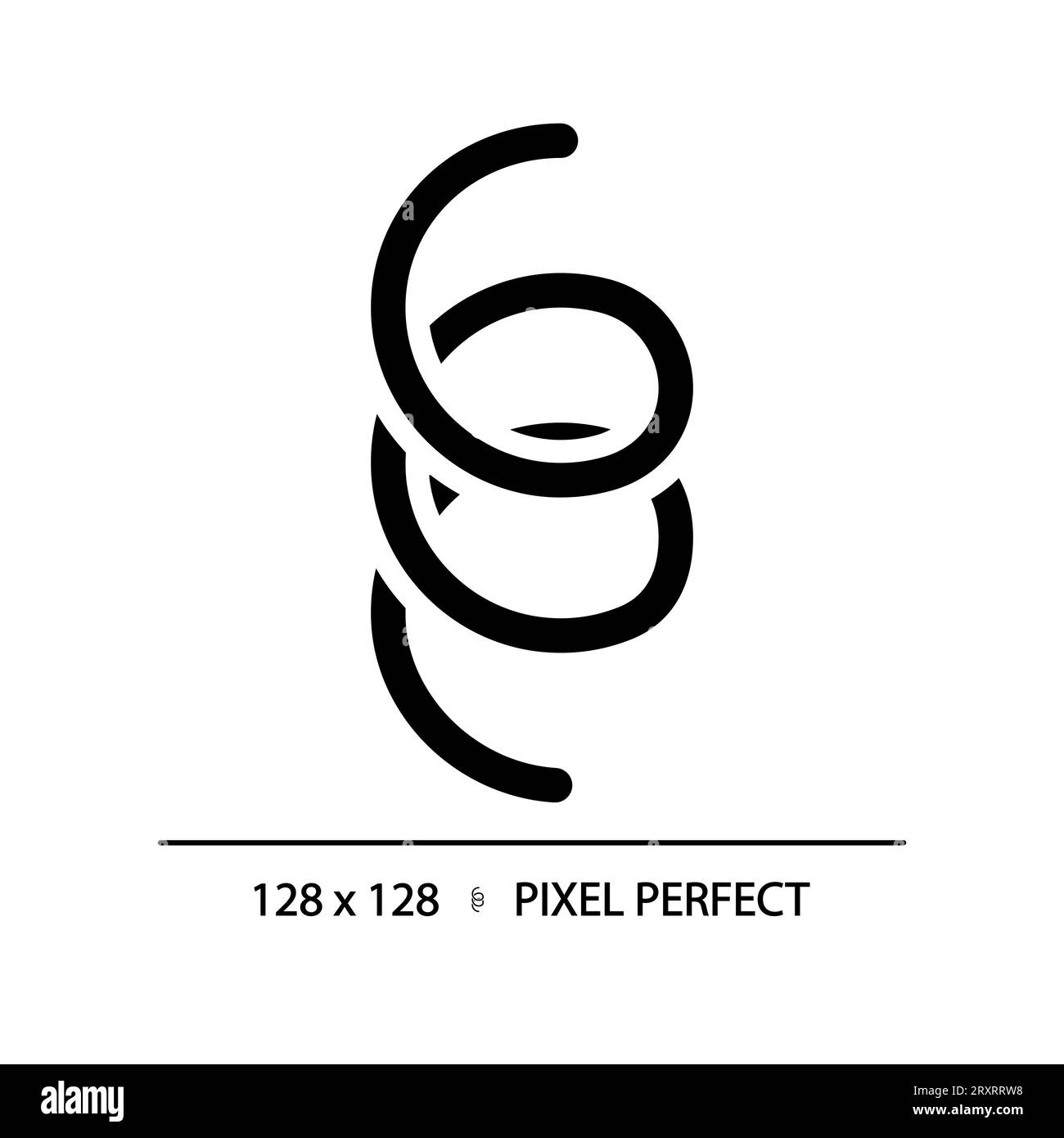2D glyph style black spirochete simple icon Stock Vector