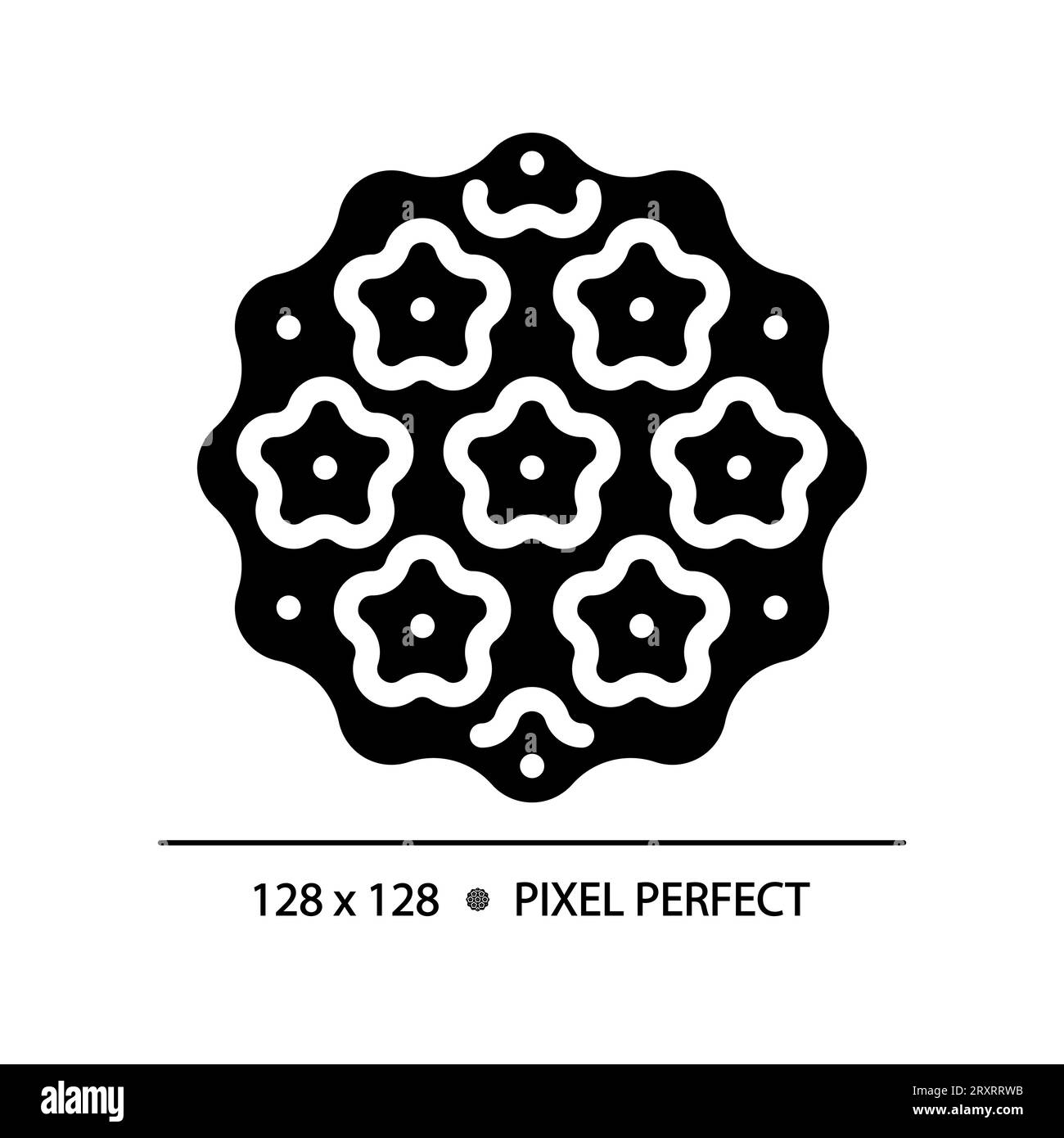 2D glyph style black bacteria simple icon Stock Vector