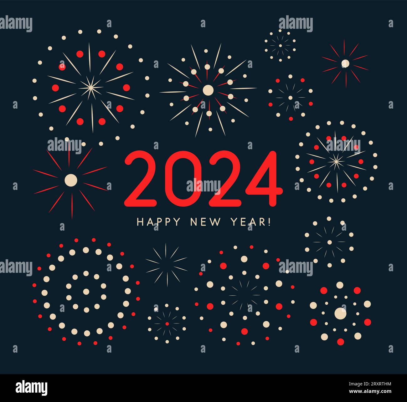 Explosive fireworks and radiant bursts of color with New Year 2024 ...