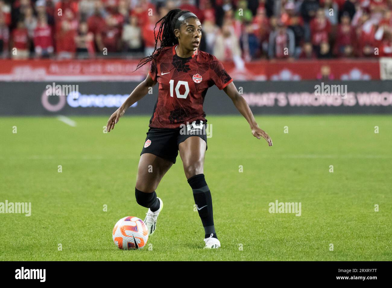 Ashley Lawrence 10 in action during the CONCACAF Women's Championship