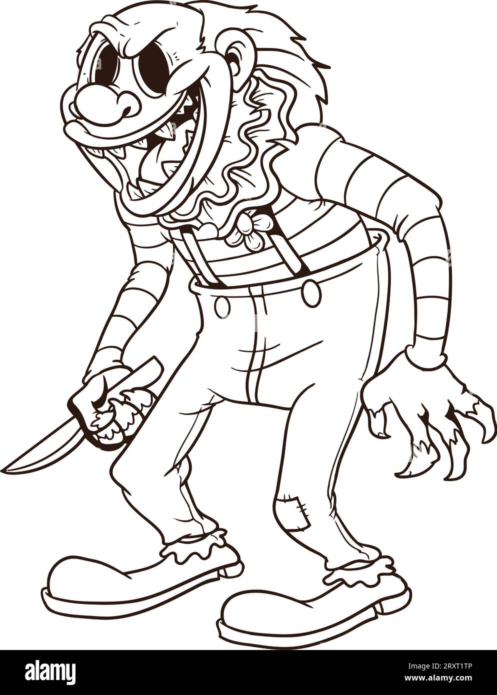 Joker Zombie Coloring page for kids Stock Photo