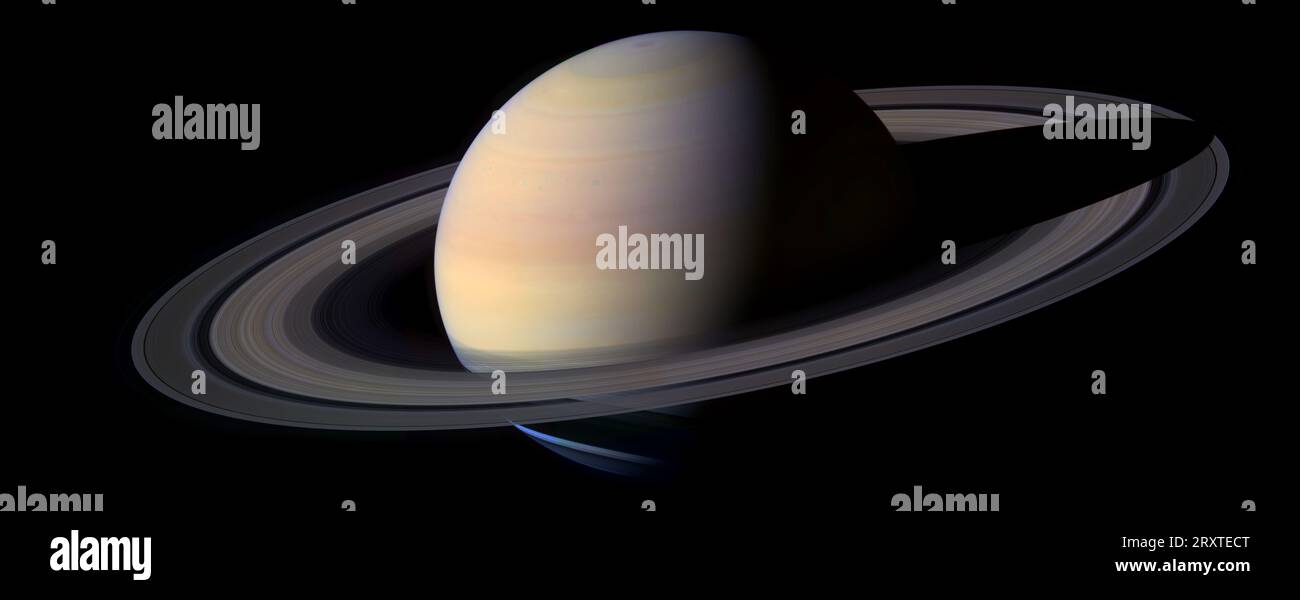 A very high resolution view of big beautiful Saturn. NASA Stock Photo