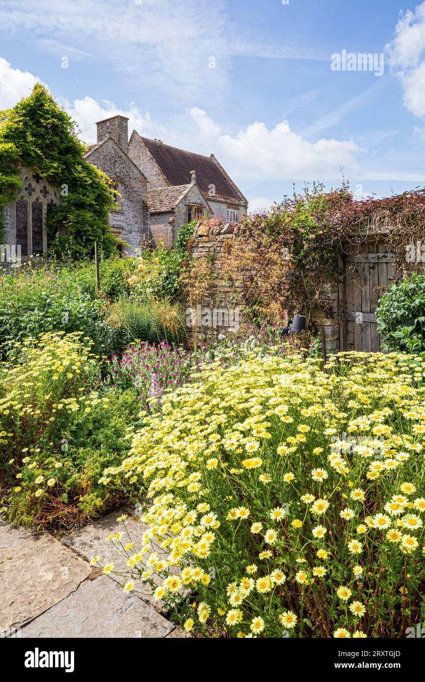 The Arts and Crafts style garden surrounding medieval Lytes Cary Manor