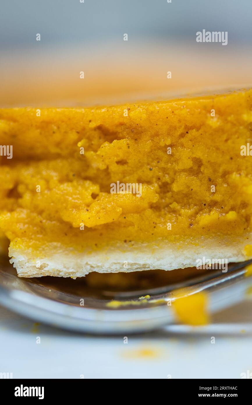 Preparing Crust And Filling For Squash Pie Made In Home Kitchen with