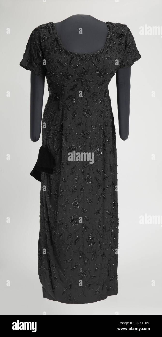 Black beaded dress designed by Zelda Wynn and worn by Ella Fitzgerald late 1940s Stock Photo