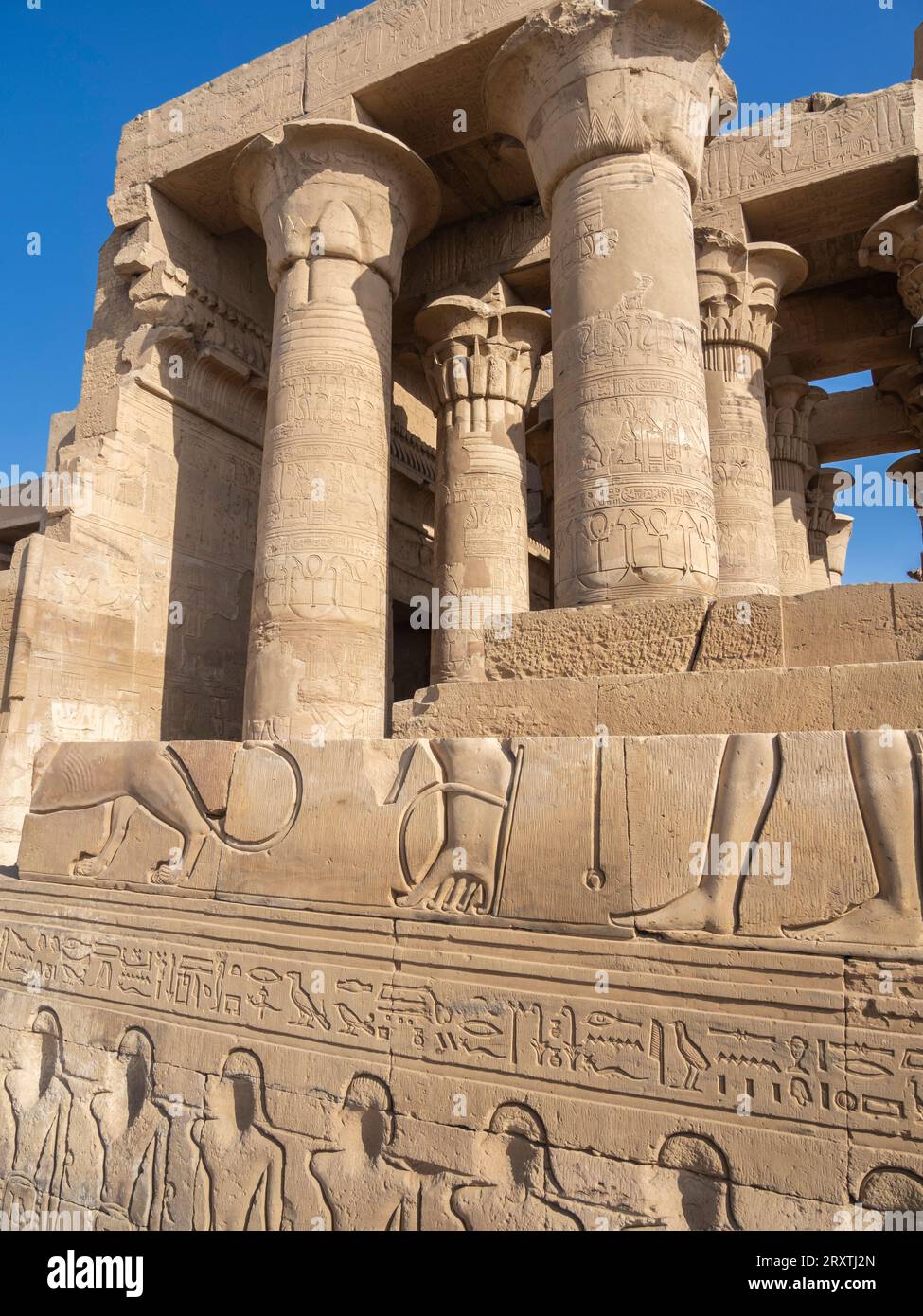 The Temple of Kom Ombo, constructed during the Ptolemaic dynasty, 180 BCE to 47 BCE, Kom Ombo, Egypt, North Africa, Africa Stock Photo