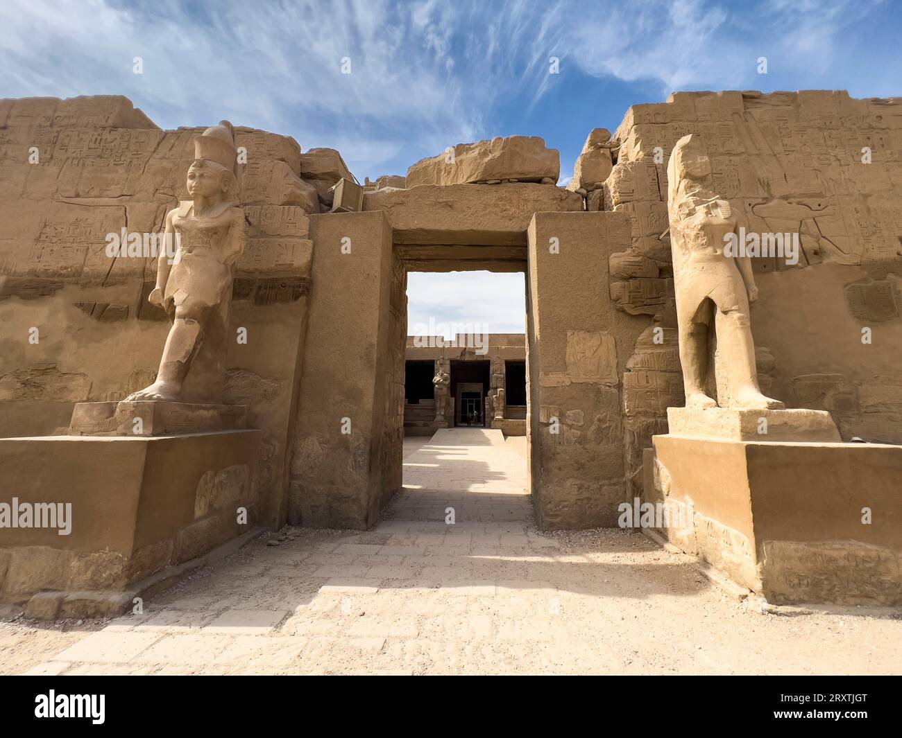 The Karnak Temple Complex, comprises a vast mix of temples, pylons, chapels, and other buildings, UNESCO World Heritage Site, near Luxor, Thebes Stock Photo