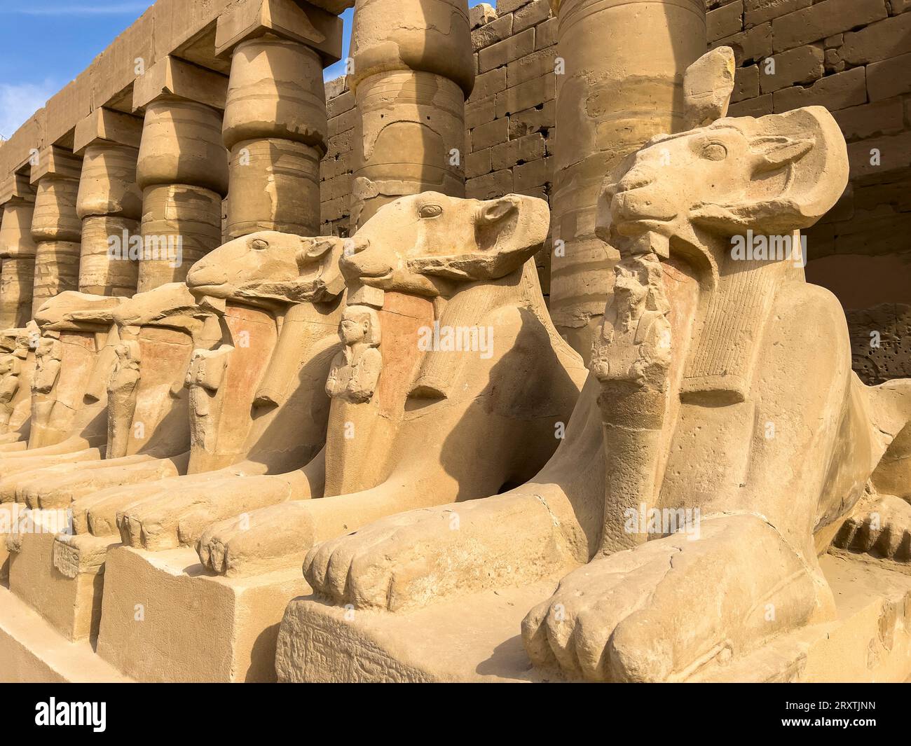 Ramheaded sphinx statues at Karnak, Karnak Temple Complex, UNESCO