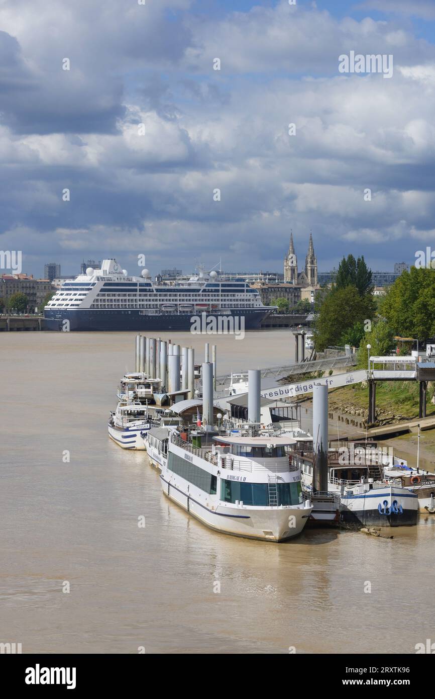 Garonne river  at Bordeaux Aquitaine France Stock Photo