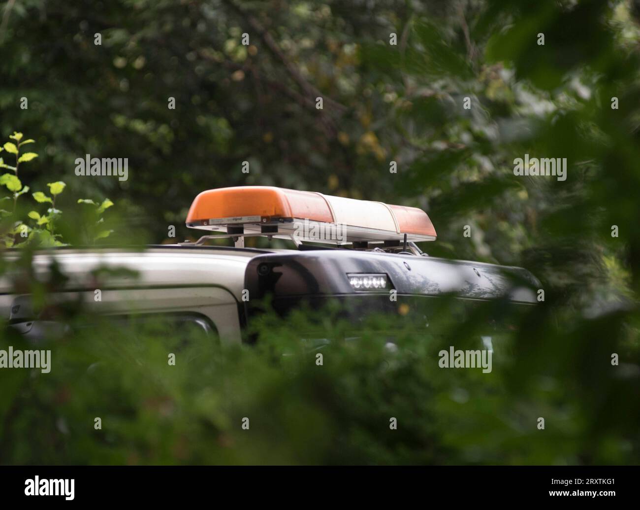 orange flashing light for a car, warning signal in road traffic orange