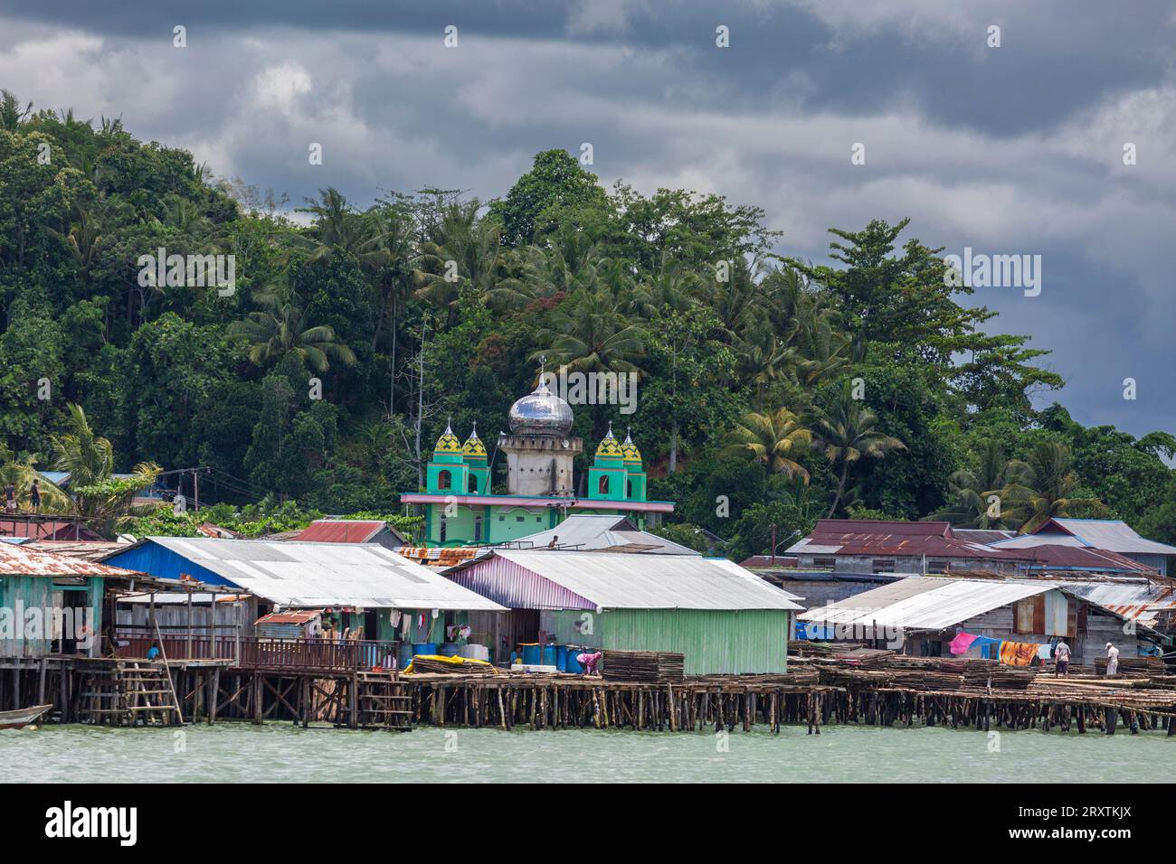 The harbor in the city of Sorong, the largest city and the capital of the Indonesian province of Southwest Papua, Indonesia, Southeast Asia, Asia Stock Photo