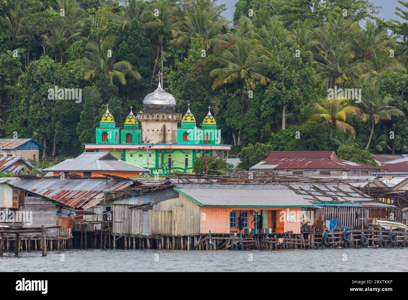 The harbor in the city of Sorong, the largest city and the capital of the Indonesian province of Southwest Papua, Indonesia, Southeast Asia, Asia Stock Photo