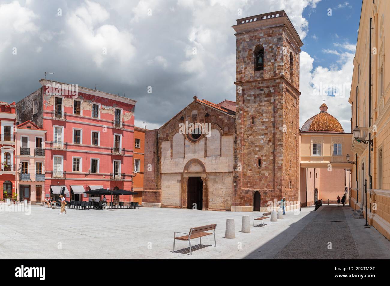 Santa Chiara d'Assisi Cathedral, Iglesias, Sardinia, Italy, Mediterranean, Europe Stock Photo