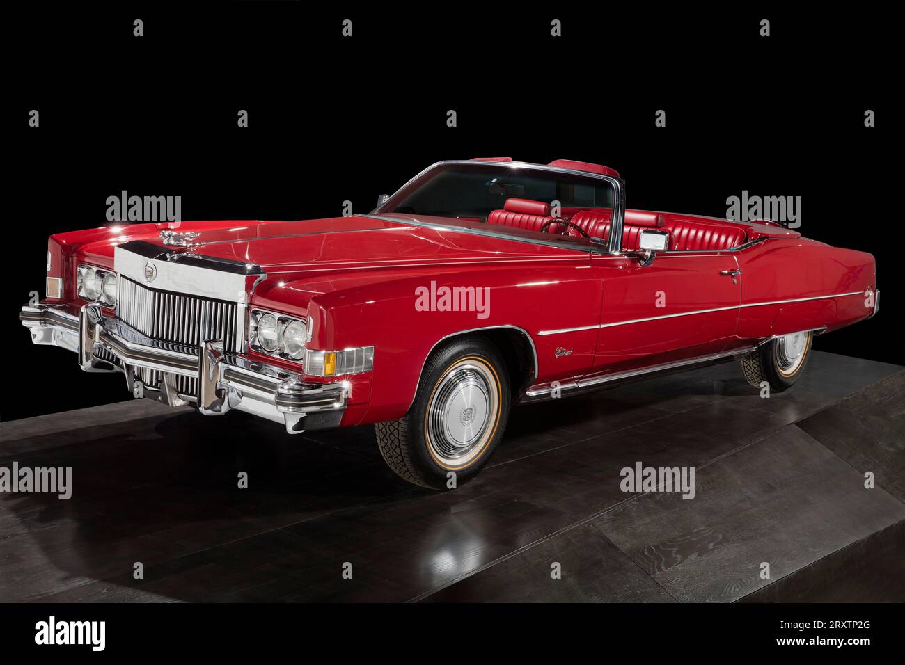 A red Cadillac Eldorado, model year 1973, owned and driven by Chuck Berry. Stock Photo
