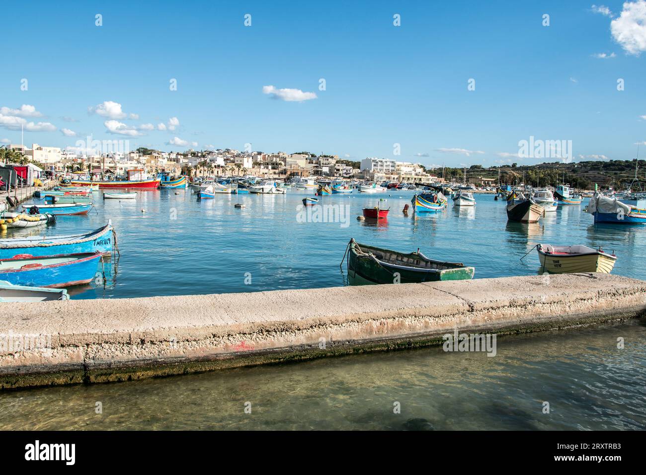 fishing port in Malta island Stock Photo