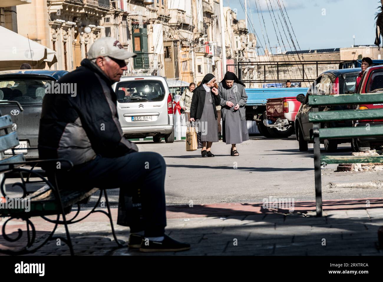 A quiet scene in Malta Stock Photo