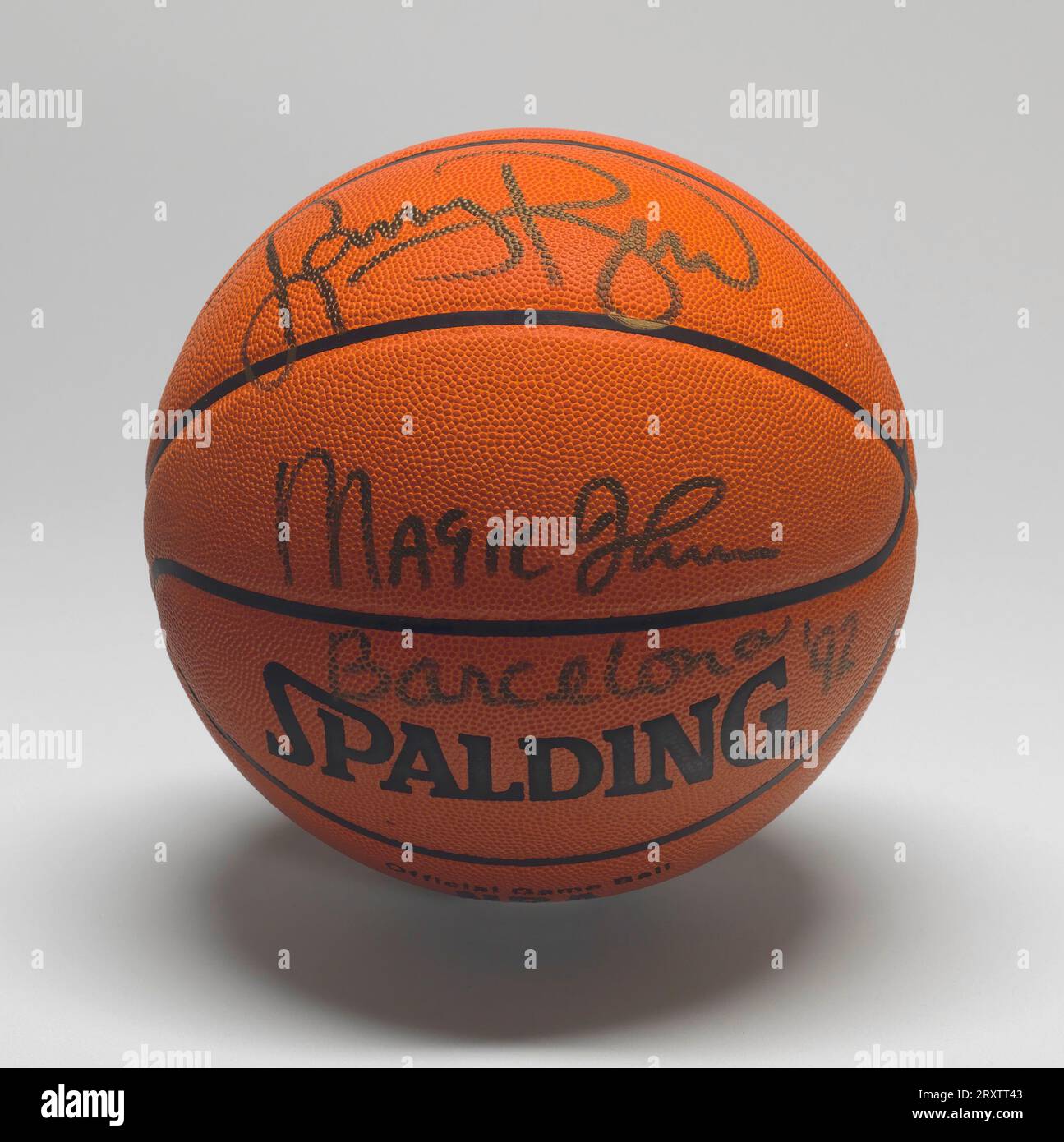 Basketball signed by members of the U.S. 'Dream Team' 1992 Stock Photo