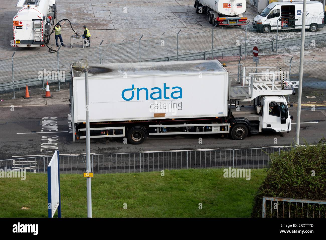 Dnata Catering lorry at Birmingham Airport, UK Stock Photo